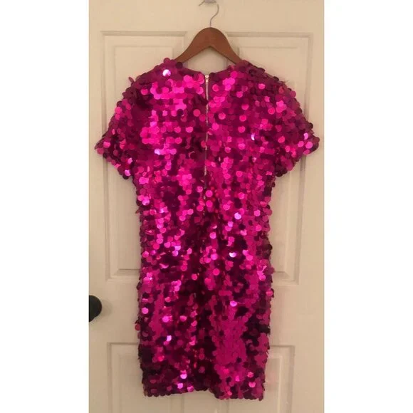 Endless Rose Circle Sequins Dress in Fuchsia Pink Size Small - Picture 4 of 14